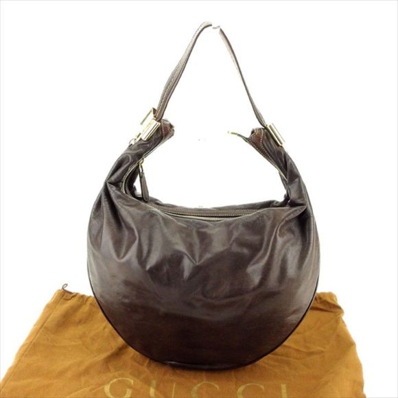 Gucci brown Shoulder leather Bag motif ribbon - Picture 1 of 6